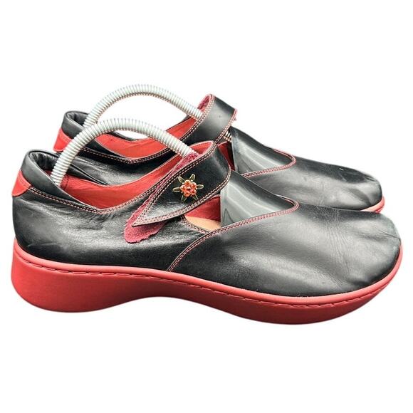 ❤️ Naot Women 10 Black Red Leather Mary Jane Shoes – Comfort Platform Clogs - Picture 1 of 9